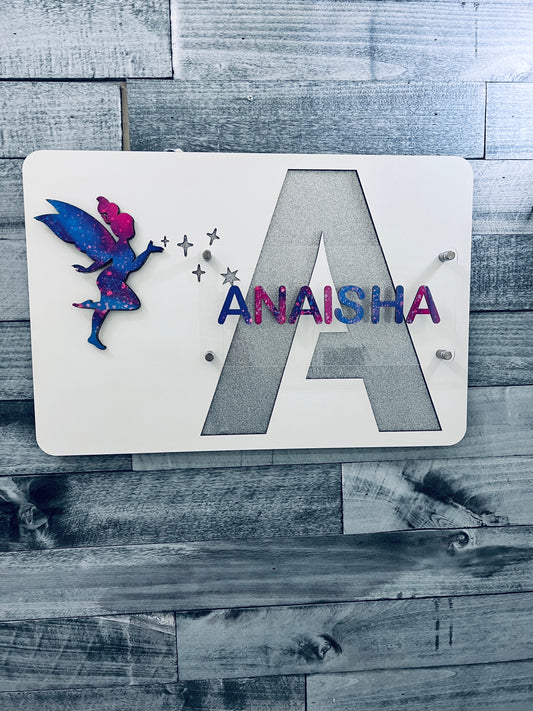 Personalized fairy name sign, Custom Name Sign, Wooden Fairy Name Sign, Girl's Room Decor, Nursery Name Sign