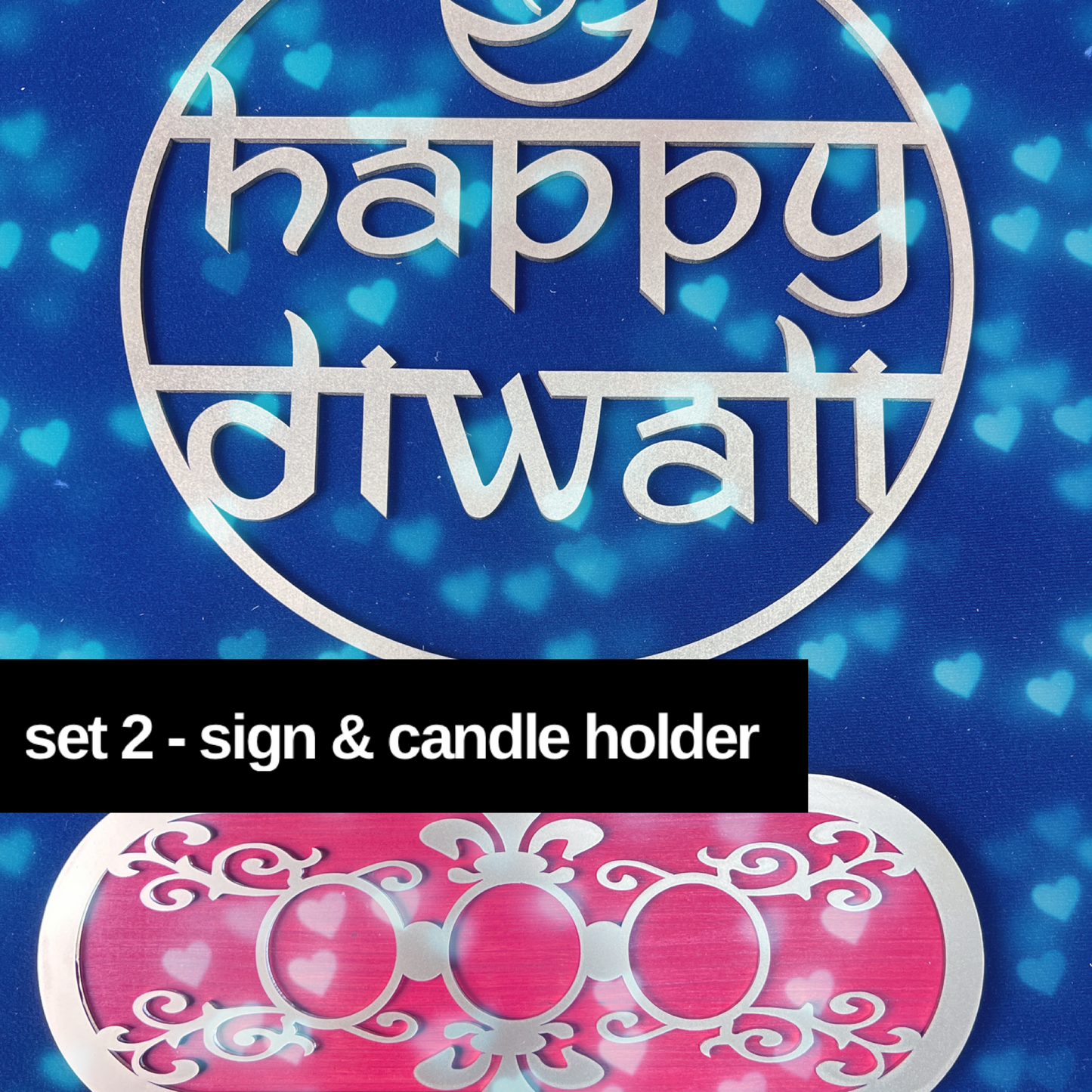 Diwali Decor - Elegant Dipawali Sign and Tea-light holder.